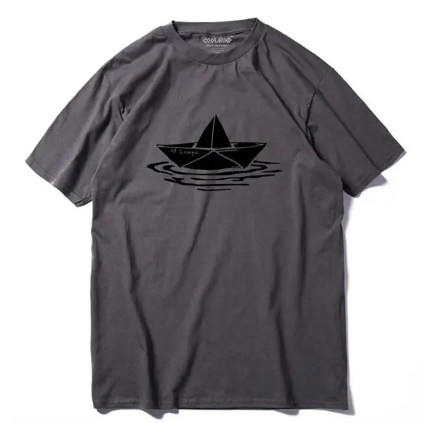 COOLMIND QI0247A Повседневная хлопковая крутая Мужская футболка с принтом лодки, летняя мужская футболка с коротким рукавом, уличная Мужская футболка, топ, футболки - Цвет: QI0247A-TS2