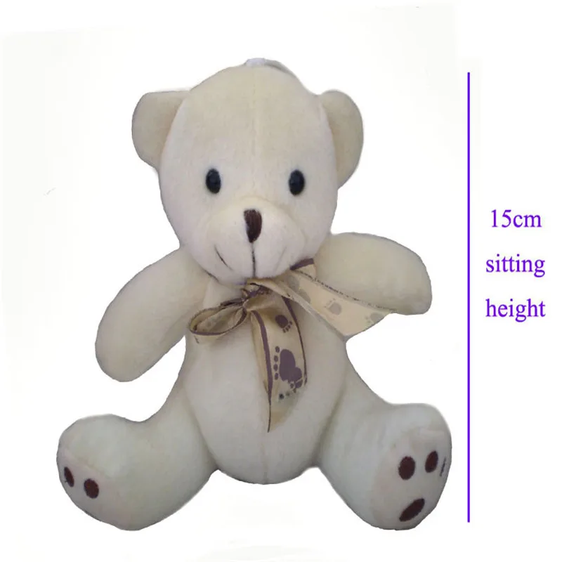2017 New Cute Sitting Teddy Bear Plush Toys Bow Tie Bears Dolls 15cm 10pcslot (2)