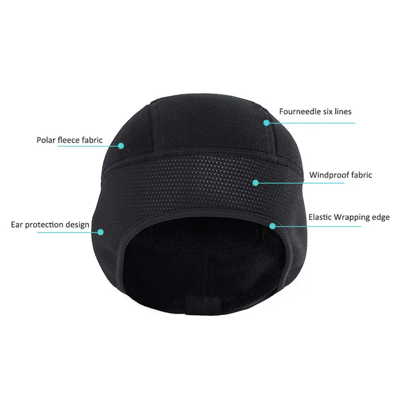 Уличная спортивная Беговая кепка зимняя ветрозащитная с капюшоном теплая композитная флисовая полукруглая черная утолщенная дышащая шапка