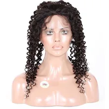 DLME Brazilian Kinky Curly Natural Hair Black Color 10-24 inches Pre Plucked 360 Lace Frontal Closure High Temperature Hairs