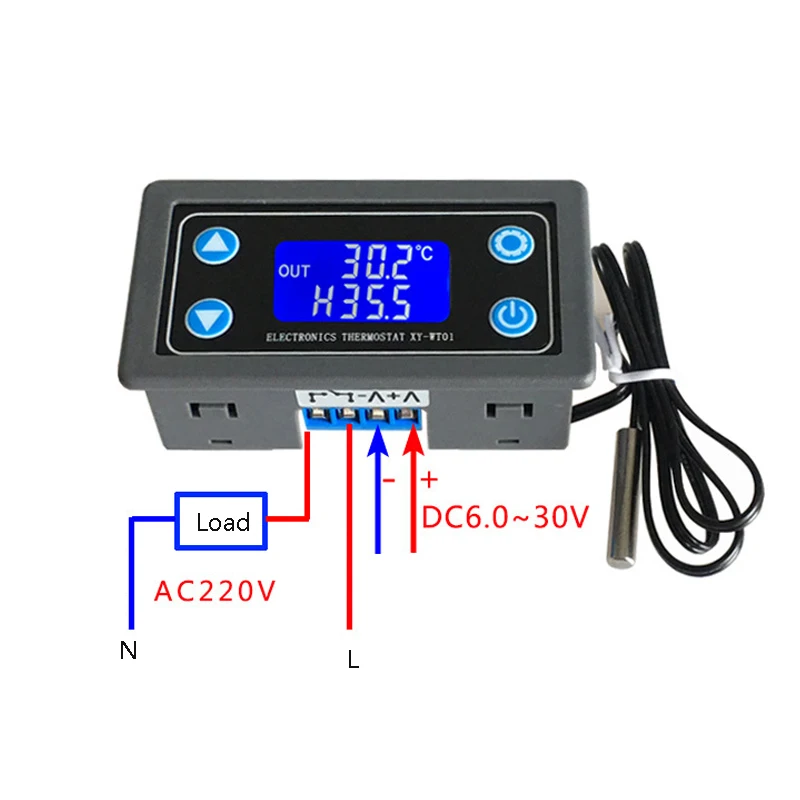 6~ 30 v/220 v XY-WT01 регулятор температуры цифровой светодиодный дисплей нагрев/охлаждение регулирующий термостат-50~ 110C
