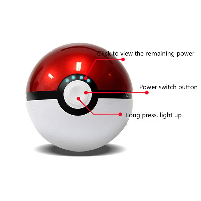 

New 12000mAh Pokemons Go Pokeball Charge Portable External Power Bank Phone Charger for iphone x 8 samsung S8 S9