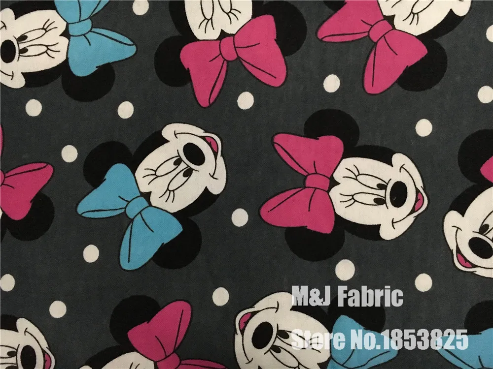 100*110cm Minnie Soft Warm cotton Fabric baby Clothes Diy Handmade