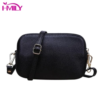 

HMILY Women Messenger Bag Real Genuine Leather Female Shoulder Bag Candy Color Mini Shopping Bag Fashion Party Package Cowskin