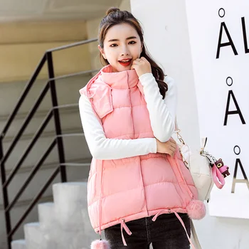 

KUYOMENS Waistcoats Vest Women Jacket Winter Warm Women's Coats Down Vest With Hood Women's Vest Coat Colete