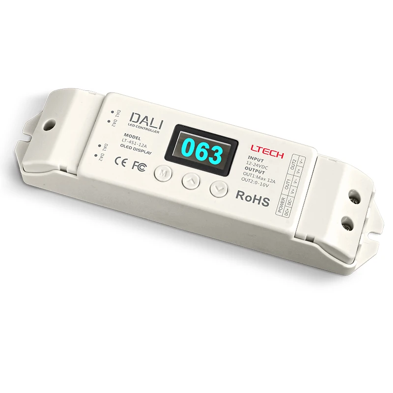 

Ltech DALI Dimming Driver DC 12-24V 12A*1CH Output PWM Dimmable Driver DALI Bus LED Driver LT-451-12A