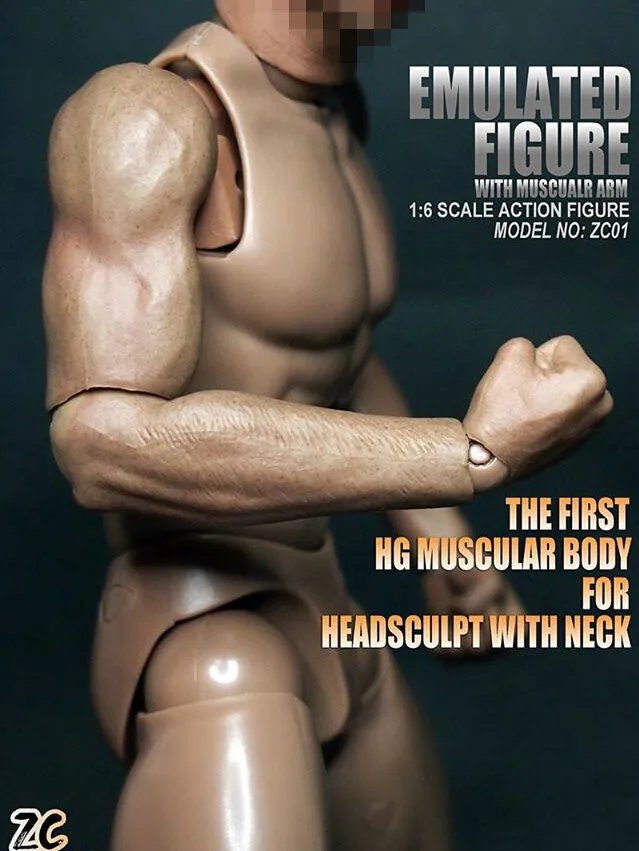 1//6 Model Toy Muscle Muscular Male Doll 12/'/' Action Figure Fit Hot Toys Head