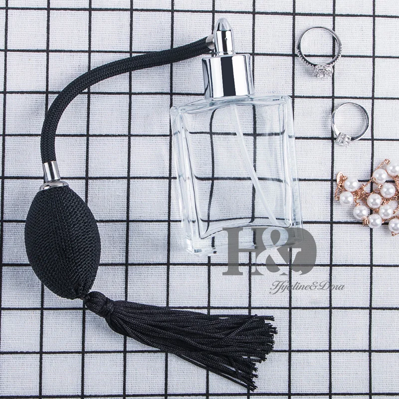H& D женские подарки 50 мл модный портативный прозрачный стеклянный флакон духов с длинным распылителем пустой распылитель для парфюмерии косметический чехол для путешествий