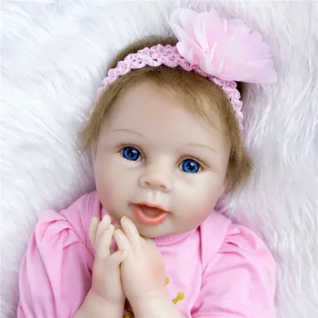 

Bebe reborn doll 55cm Silicone reborn baby doll adorable Lifelike toddler Bonecas girl menina de surprice doll with hands open