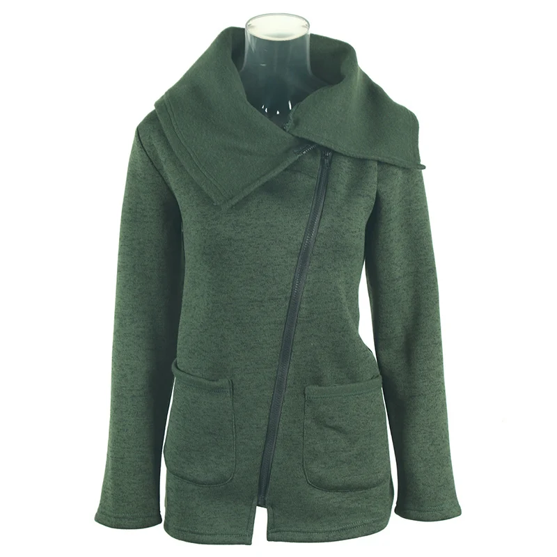 

Womens Autumn Winter Warm Parka Coat Ladies Pocket Solid Jacket Zipper Outwear