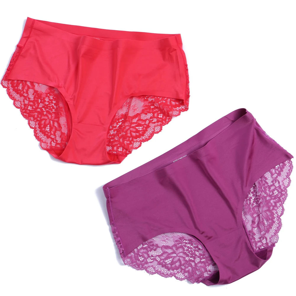 seamless cotton crotch panties for women plus size sexy lace underwear mid waist g string thong briefs lady panty
