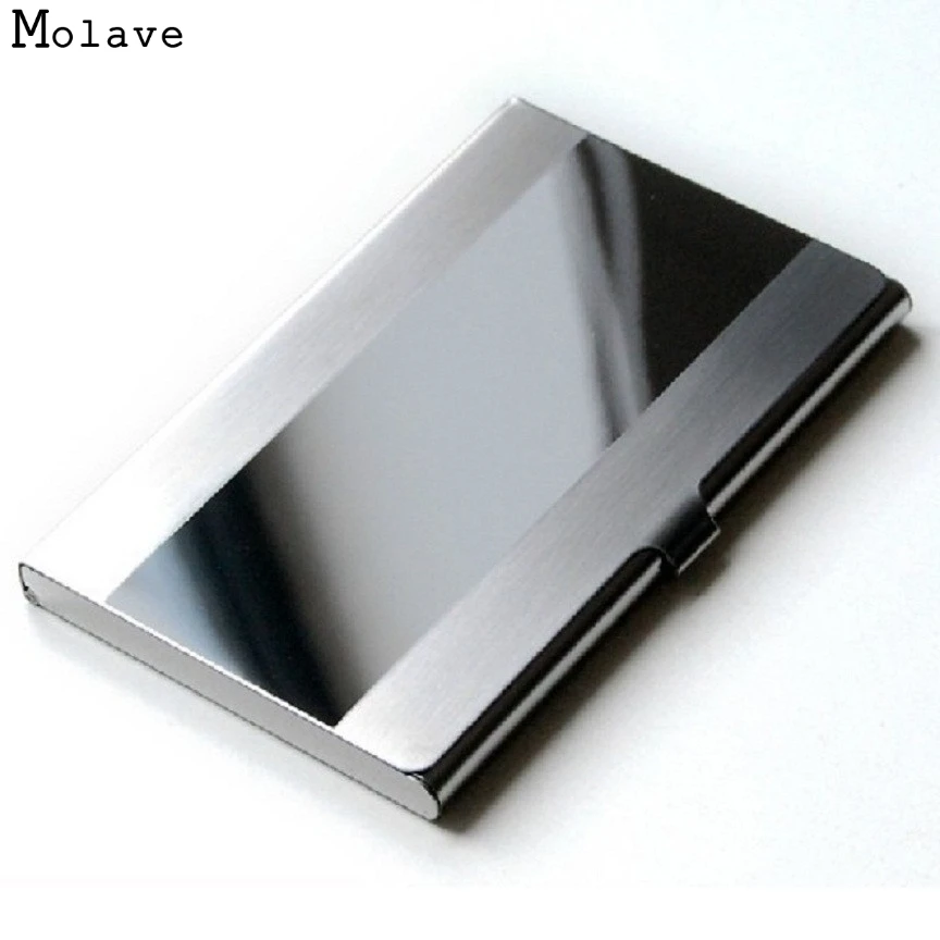 

Naivety New Fashion Stainless Steel Silver Color Aluminium Business ID Credit Card Holder Cover Case AUG04 drop shipping
