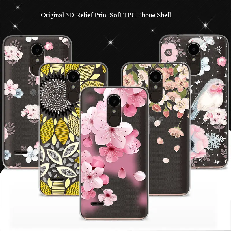 

Coque For LG K4 2017 Case 5.0" Case Cover 3D Relief Print TPU Soft Phone Cases Coque For LG K4 2017 EU Version Lace For K4 2017