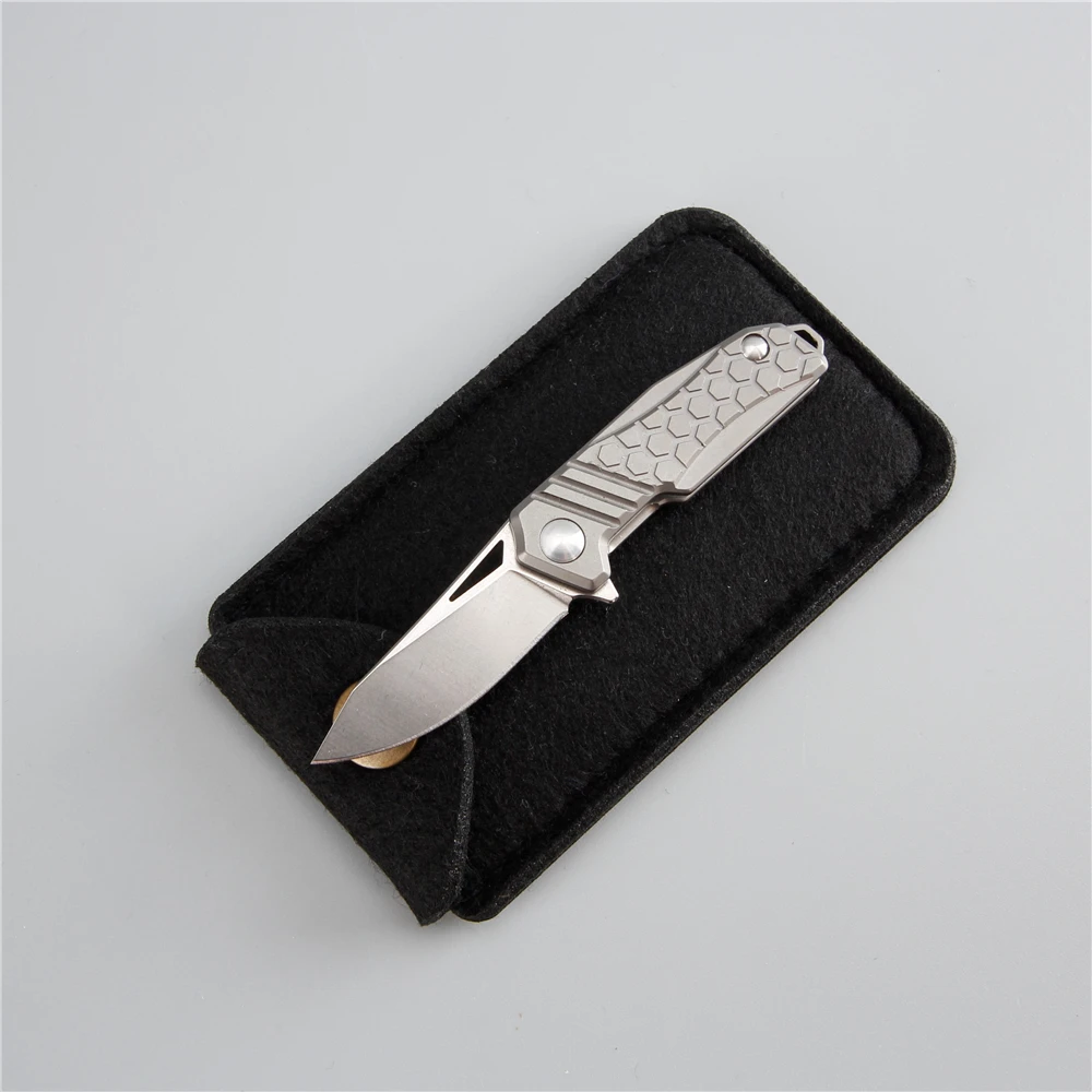 Edc mini knife m390 steel folding blade cnc titanium handle key pocket camping outdoor knife 60 hrc survival knifes tools