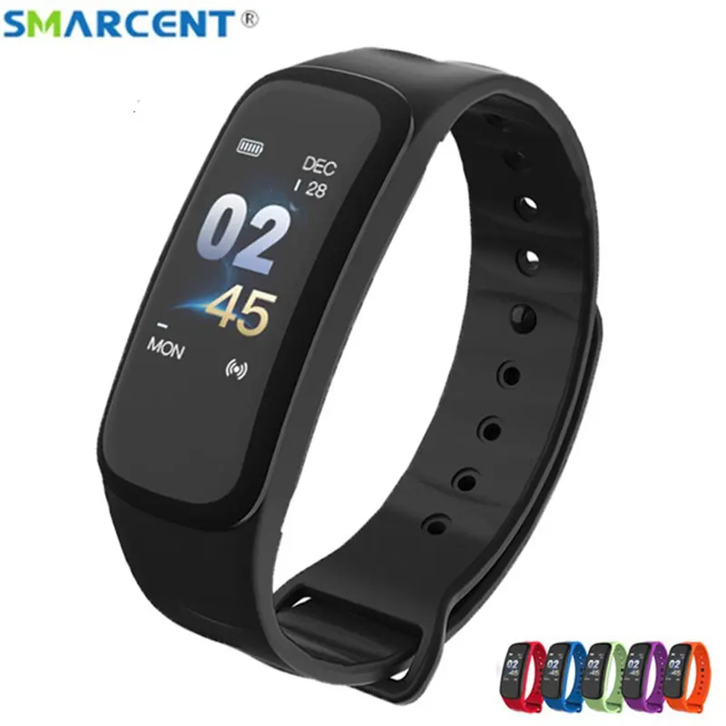 Smartcent цветной экран C1 умный Браслет кровяное давление Водонепроницаемый