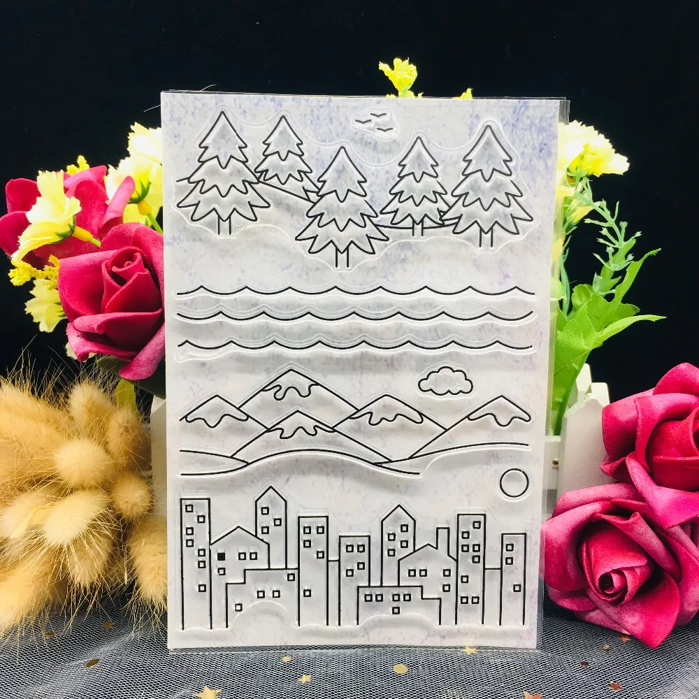 Ordinary Christmas Tree Transparent Clear Silicone Stamp DIY Scrapbook Sticker Album Envelope Decoration Forest Rubber Stamps | Канцтовары