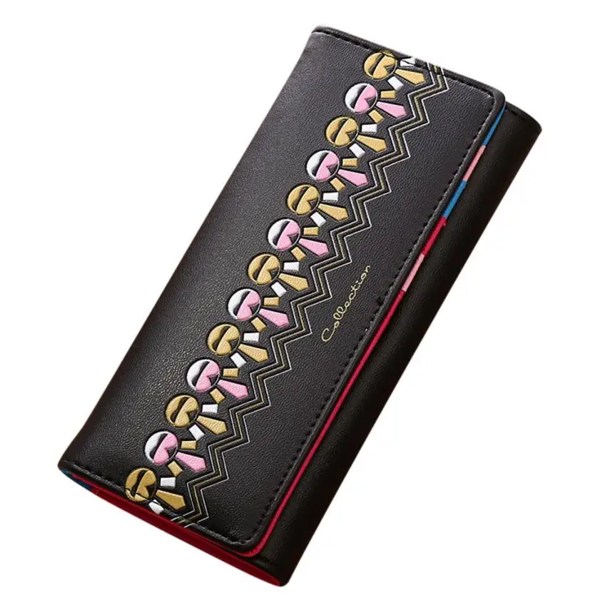 

High quality 2017 Luxury Brands Women Printing Pattern Hasp Coin Purse Long Wallet Card Holders Handbag 170519
