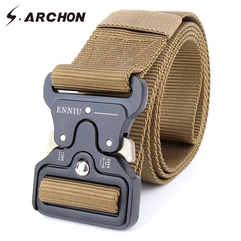 Kaufen S. ARCHON Militärische Ausrüstung Taktische Gürtel Männer Nylon Knock Off Metall Schnalle Armee Gürtel Strap Heavy Duty Soldat Kampf Taille Gürtel