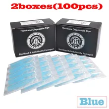 100 шт./лот RT/FT тату одноразовый наконечник круглая одноразовая насадка наконечник плоская пластиковая голубая насадка для татуажа насадки на тюбик татуировки аксессуары