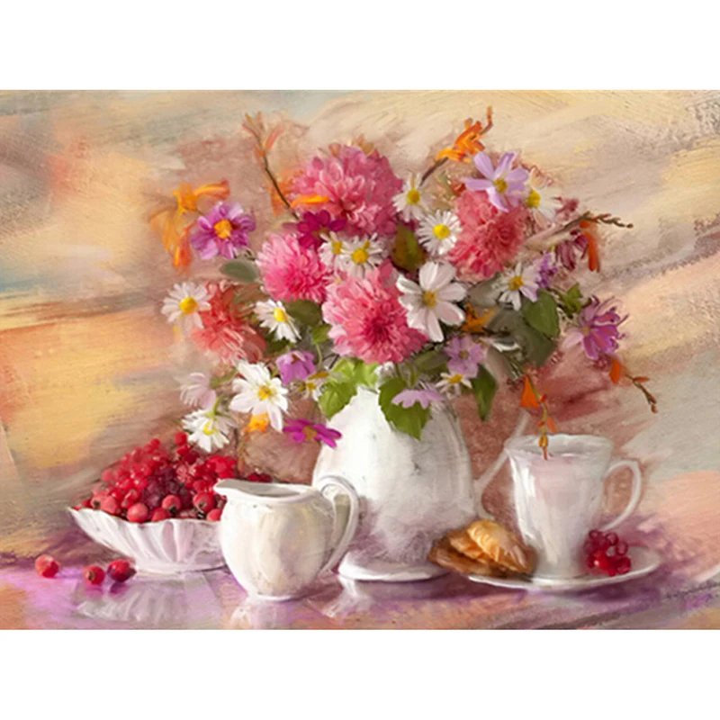Diy diamond embroidery painting flower diamond cross stitch crystal