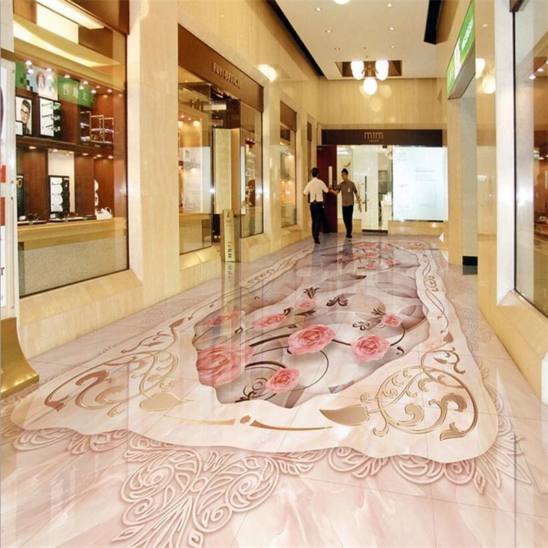 beibehang Custom 3D floor stickers Marble pattern parquet 3D art floor
tile tiles can be magnified ten times wallpaper 3d