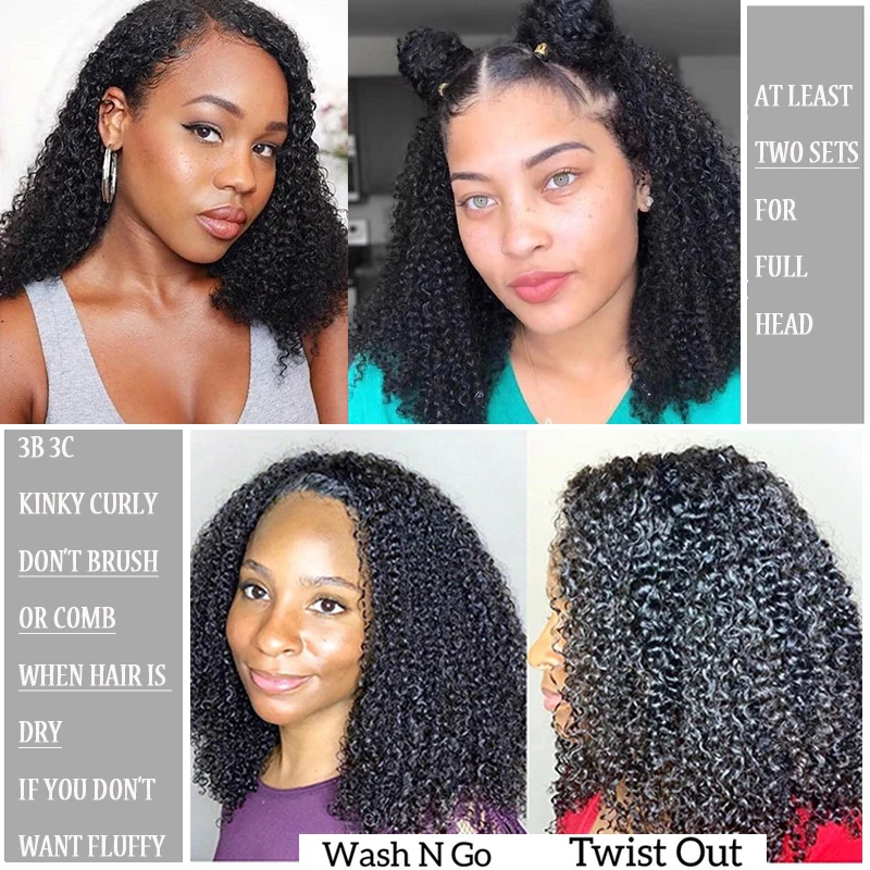 Brazilian-Kinky-Curly-Hair-Human-Hair-1-or-3-Bundles-3B-3C-Hair-Weave-Non-Remy