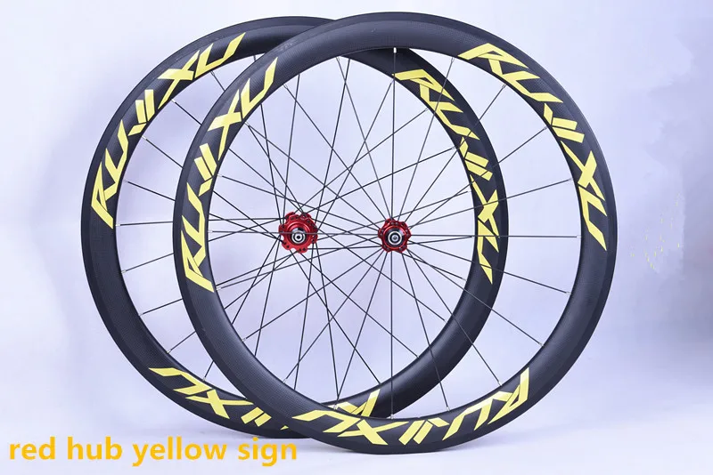 

RUJIXU Road Bike Bicycle 700C Canbon Fiber Wheelset Rim 4 Perlin V Brake Wheel Group Wheels Rims