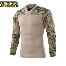 Zuoxiangru Мужская охотничья футболка с v-образным вырезом с длинным рукавом Combat men Army армия, солдатики Force камуфляж тактическая охотничья футболка