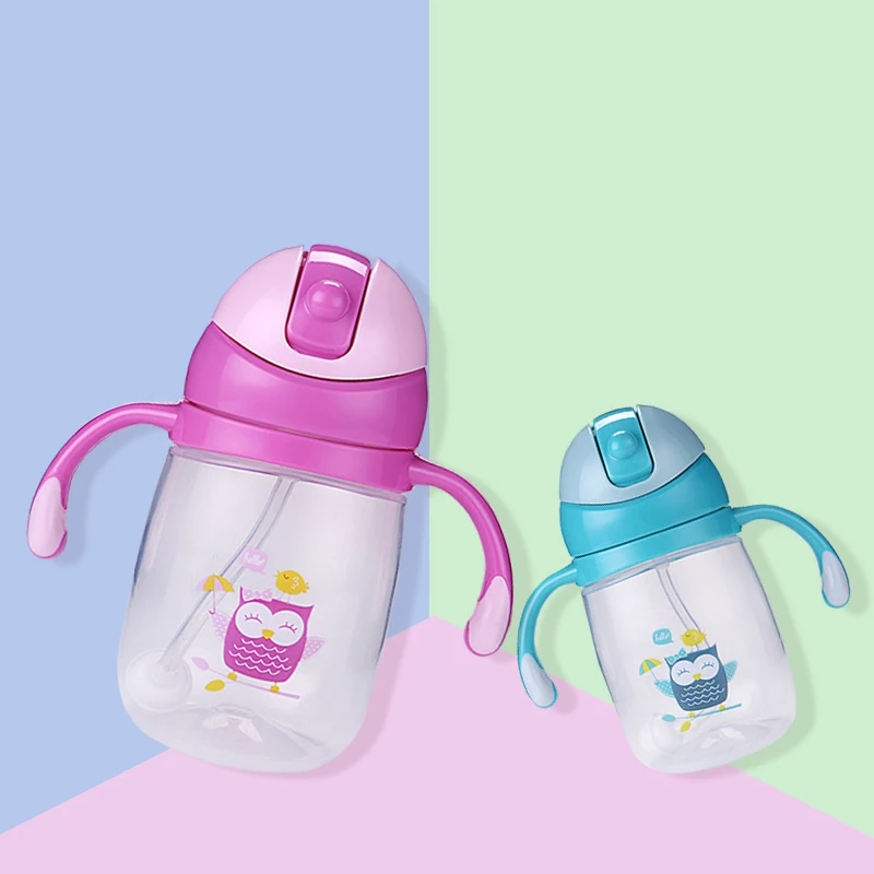 Baby Cute Owl Training Cups BPA Free Healthy Bottle Child Leak-Proof Double Handle Bottle Kid Water Feeding Learn Drinker T0700 (6)