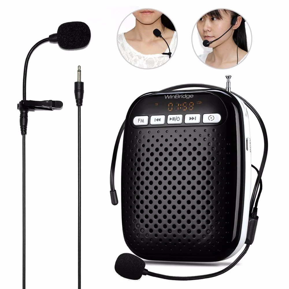 Coaches 16W 2200mAh Portable Rechargeable Pa Speaker and Microphone for Teachers Tour Guides WinBridge Voice Amplifier with Wireless Microphone Headset Bluetooth Elderly Etc S619 2020 New