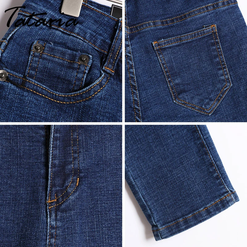 Tataria, узкие джинсы с высокой талией для женщин,, Стрейчевые обтягивающие женские джинсы, женские синие джинсы, женские джинсовые узкие брюки, брюки