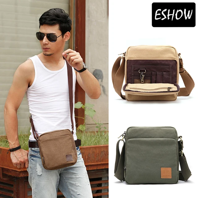 Eshow Canvas Satchel Bag Fashion Shoulder Bags Men Multi