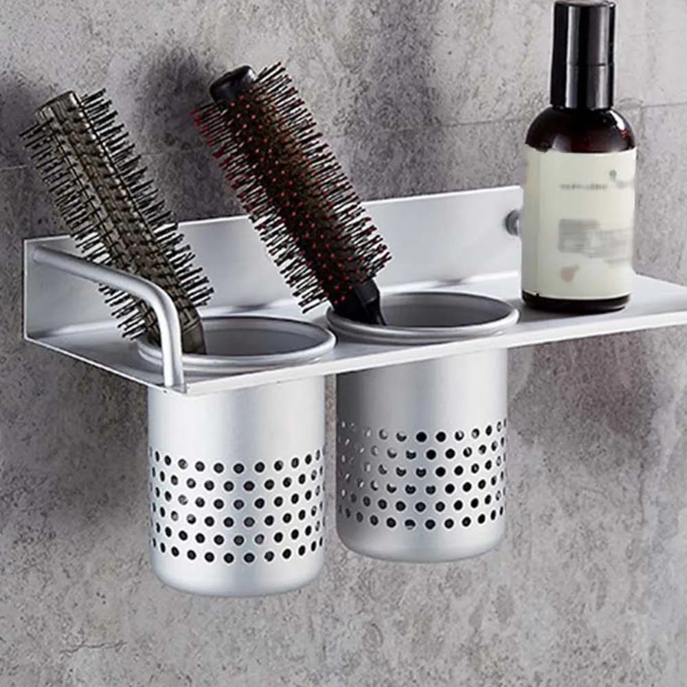 Aluminum Wall Mounted Hair Dryer Holder Spiral Hair Care Tools Hanging