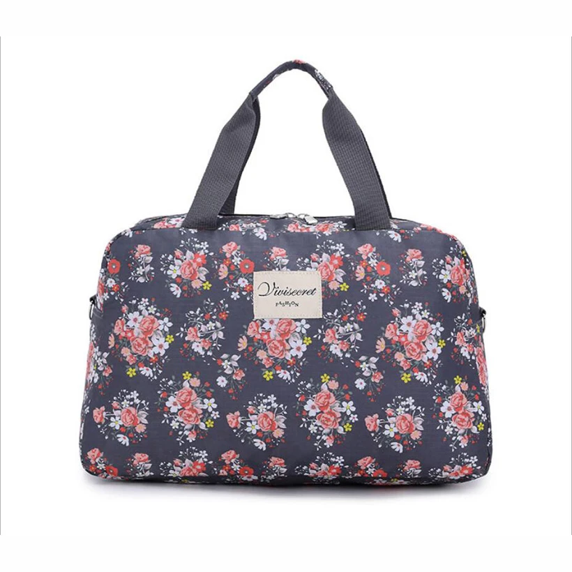 Новые женские большие Ёмкость цветочный Duffel сумка Многофункциональный Портативный спортивная сумка с цветочным принтом Чемодан