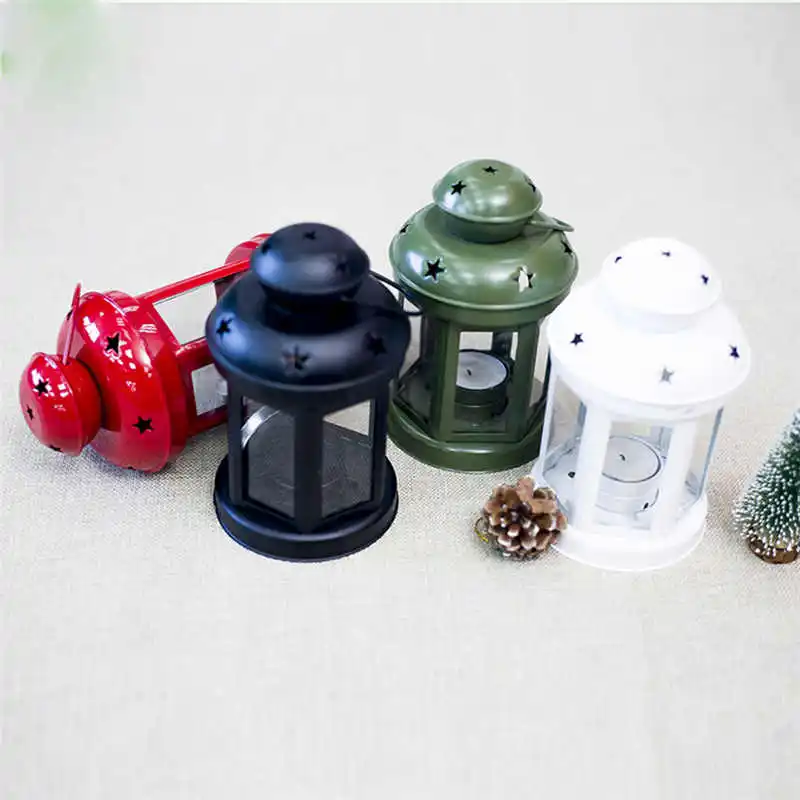Candle windproof lamp Christmas European Wrought Iron Windproof Lamp Christmas Candle Decorative Candlestick #2n9 (5)