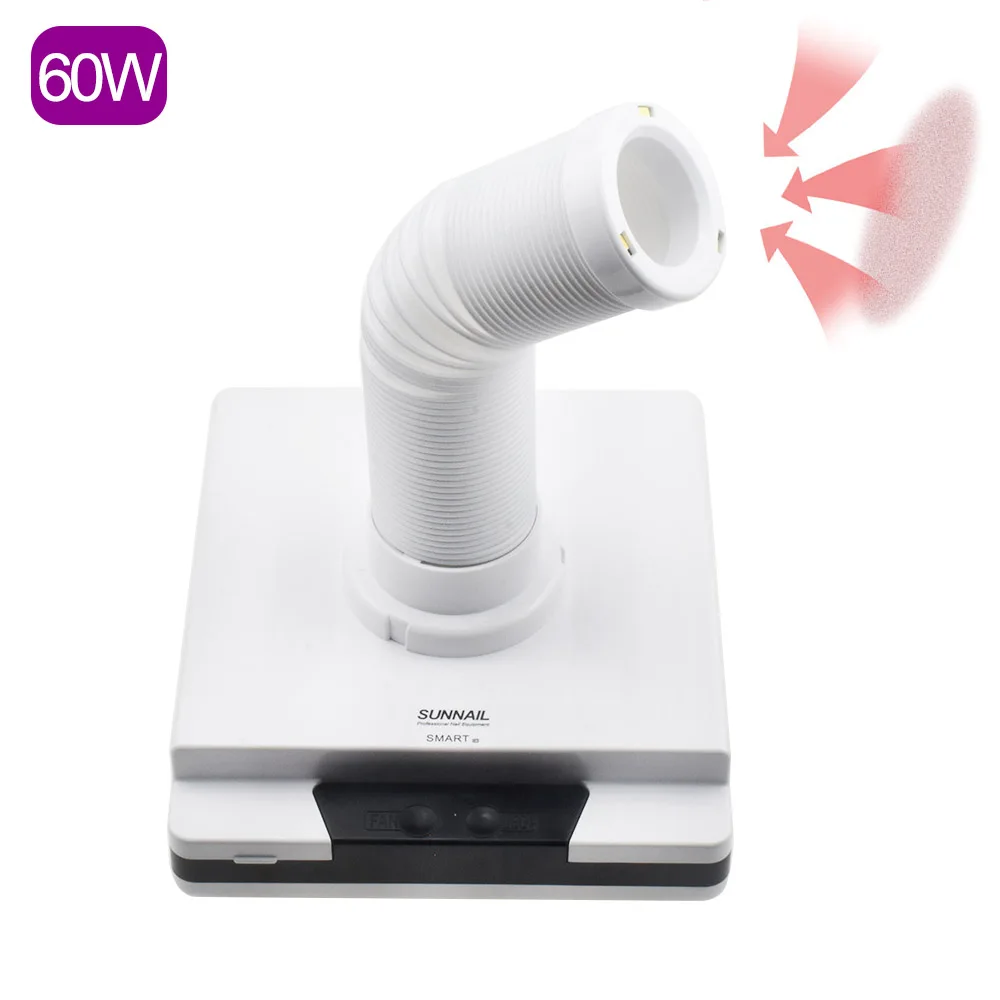 60 Вт сильный гвоздь пылесборник всасывающий пылеочиститель выдвижной локоть дизайн вентилятор ногтей пылесос - Цвет: 60W