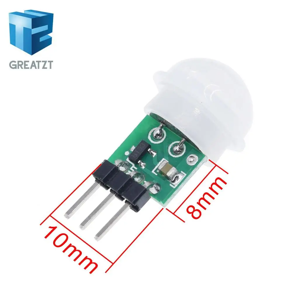 Миниатюрный ИК пироэлектрический инфракрасный датчик движения человека GREATZT