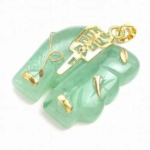 green jade elephant necklace