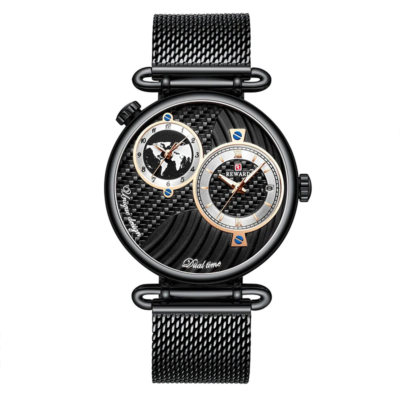 

Mdnen Creates A Business Brand Men's Quartz Watch With Steel Belt Ultra-thin Dial Multi-time Zone Waterproof Luminous