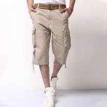 Новинка, мужские летние армейские брюки карго, 3/4, три четверти, хлопковые брюки с карманами, военные, тактические, камуфляжные, повседневные мужские шорты для бега