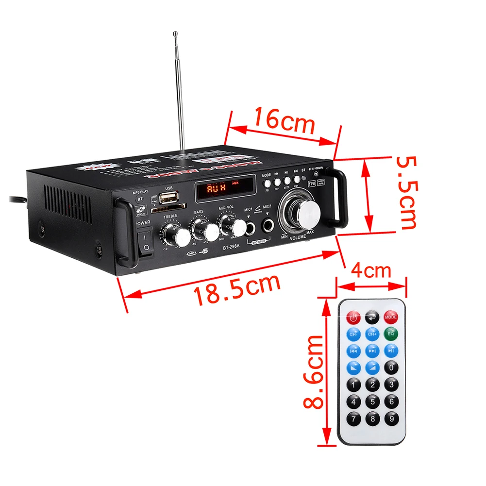 Простой в использовании Прочный домашний аудио усилитель цифровой HIFI 600 Вт стерео USB черный Bluetooth пульт дистанционного управления автомобильный музыкальный плеер