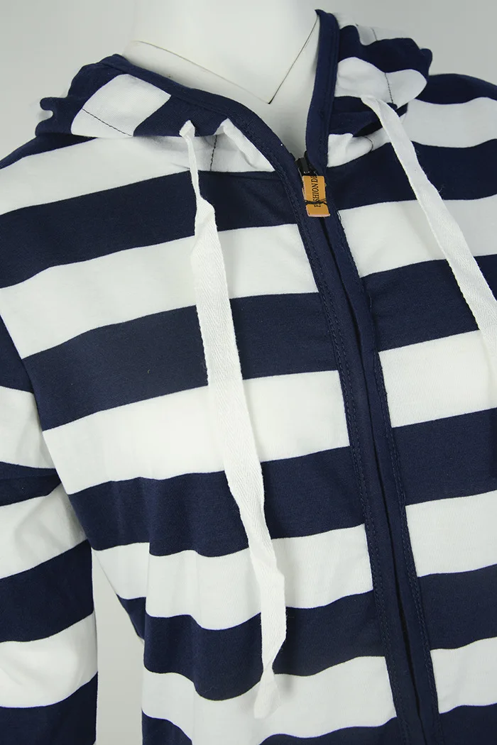 Large Size Long Sleeve Striped Coats Fashion Casual Full New Style Spring Hoodies Sweatshirt For Wo