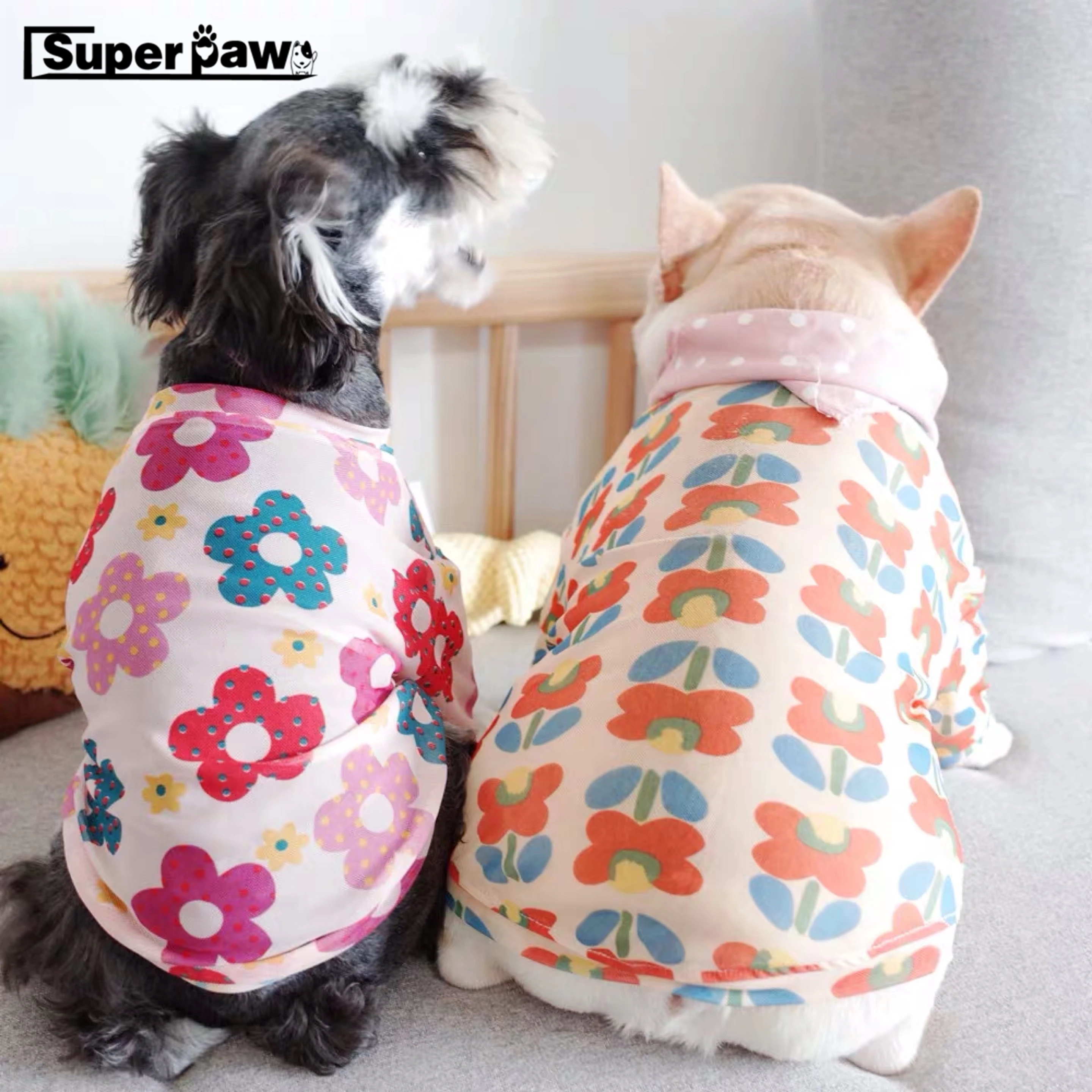 

Dog Clothes Floral Tee Summer Vest for Small Dogs French Bulldog Yorkshire Pug Pet Clothing Cool Puppy Costume T-shirt GSC02