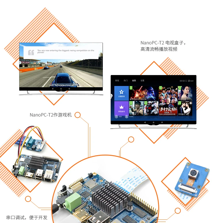 NanoPC T2 карты компьютера Cortex-A9 Сэма. sung снасти quad core S5P4418 макетная плата WI-FI