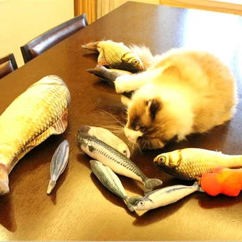 

1PC Simulation Artificial Fish Plush Pet Cat Puppy Dog Toys Sleeping Toy Cat Mint Catnip Toys Cute Fish Tank Aquarium Decoration