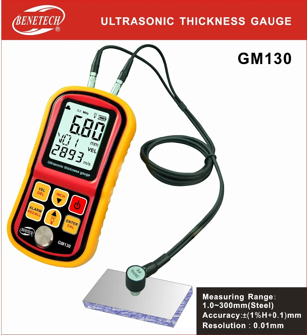 GM130 Digital Ultrasonic Thickness Gauge tester steel thickness tester