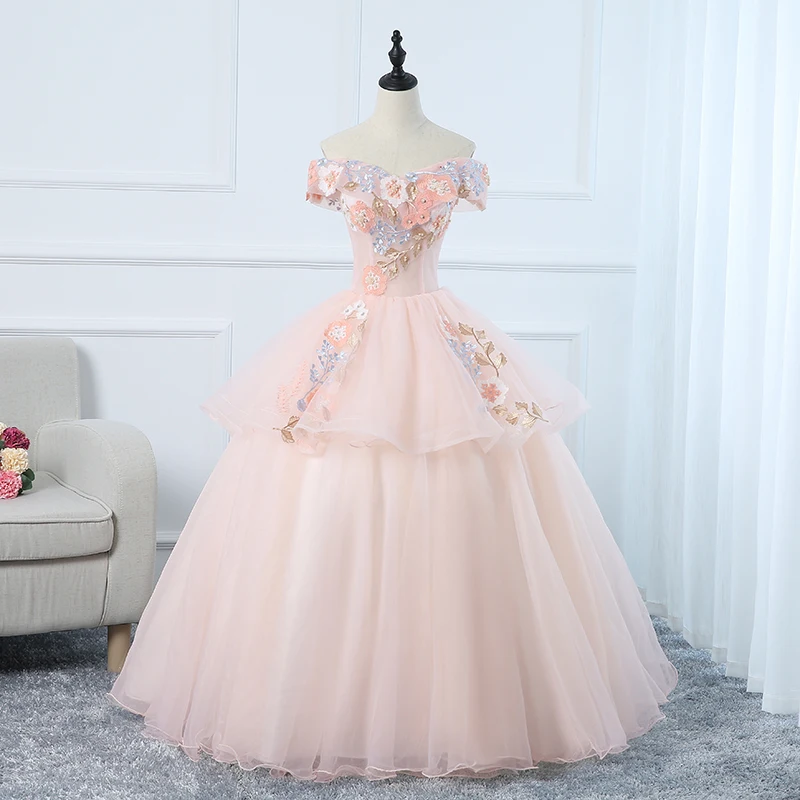 Prom Dresses New arrival pink floor length lady girl women princess bridesmaid banquet party performance ball dress gown simple prom dresses