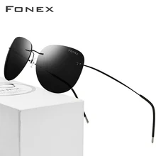 Поляризационные солнцезащитные очки без оправы, мужские сверхлегкие очки de sol feminino, популярные Безвинтовые безрамные солнцезащитные очки из титанового сплава для женщин