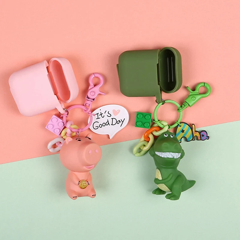 

Cartoon Silicone Case For Apple Airpods Shockproof Cover For Apple AirPods Earphone Cases Cute Air Pods Protector Case Key Ring