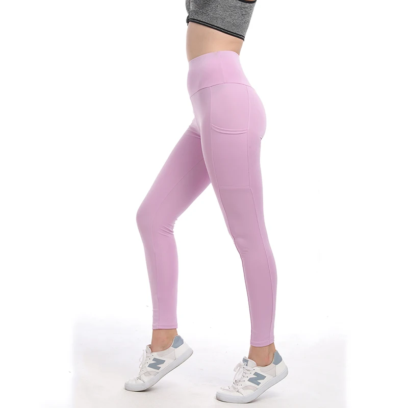 Новые спортивные Леггинсы с двойным карманом сбоку динамические Fitnedd Высокая талия женские штаны для бодибилдинга